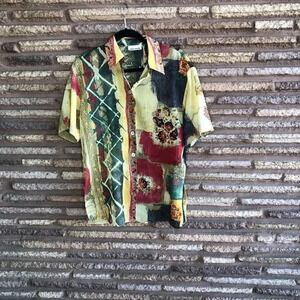 Gerry Weber Colorful Boho Geometric Short Sleeve Blouse